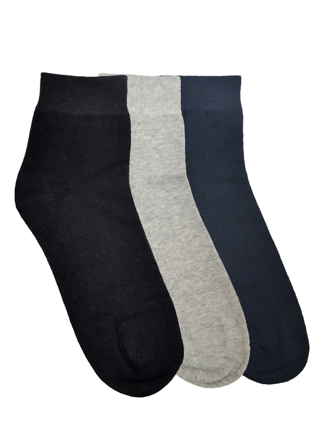 

MARC Men Set Of 3 Ankle-Length Socks, Grey melange