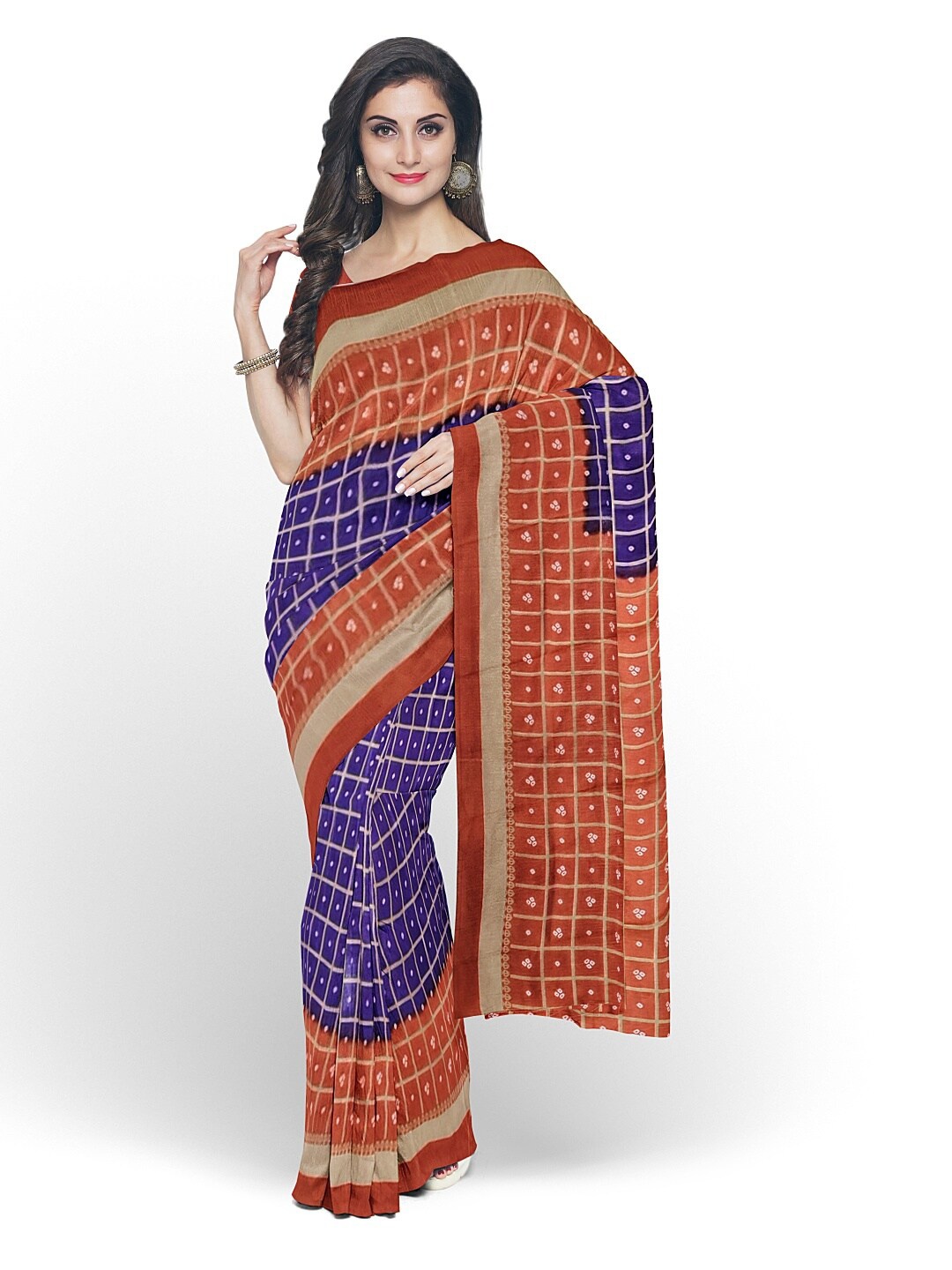 

Silk Bazar Purple & Red Art Silk Bandhani Saree