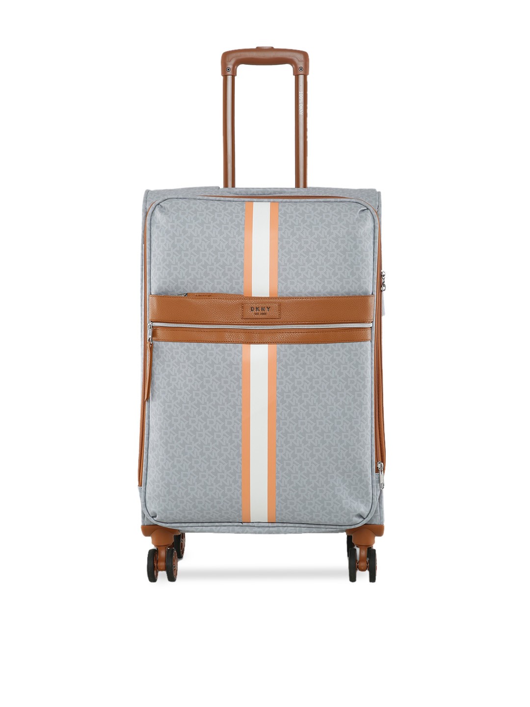 

DKNY SIGNATURE STRIPE Grey Striped Hard-Sided Medium Trolley Suitcase