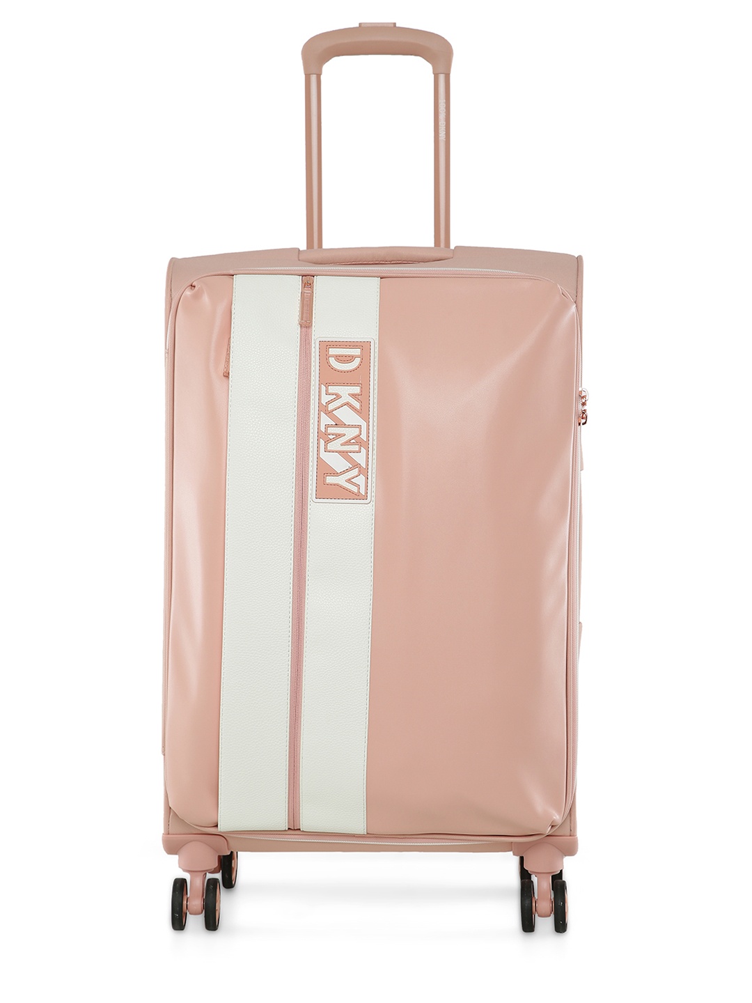 

DKNY Venus Rose & White Solid Soft-Sided Medium Trolley Suitcase, Pink