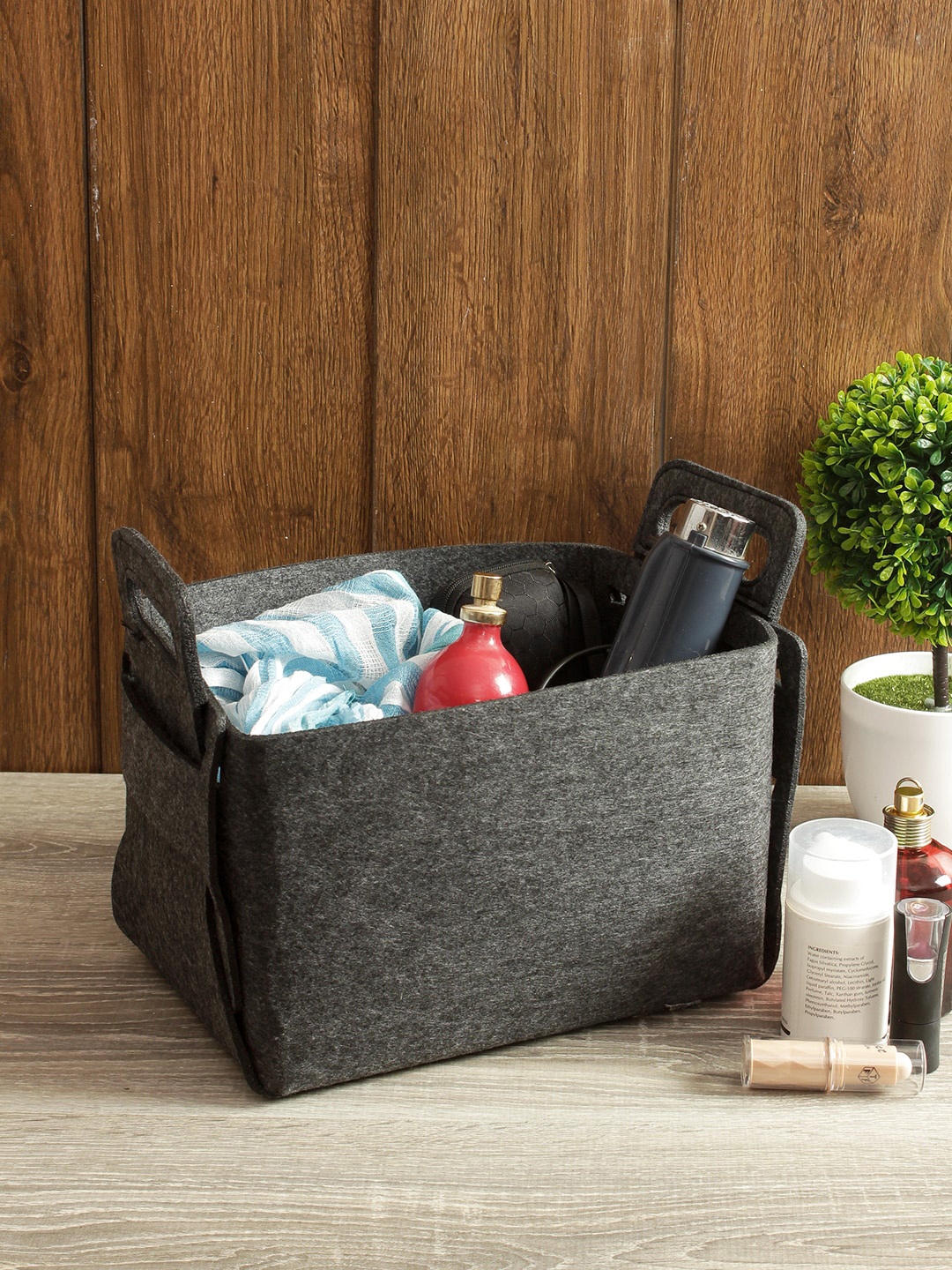 

House Of Accessories Black Solid Multi-Utility Storage Organiser