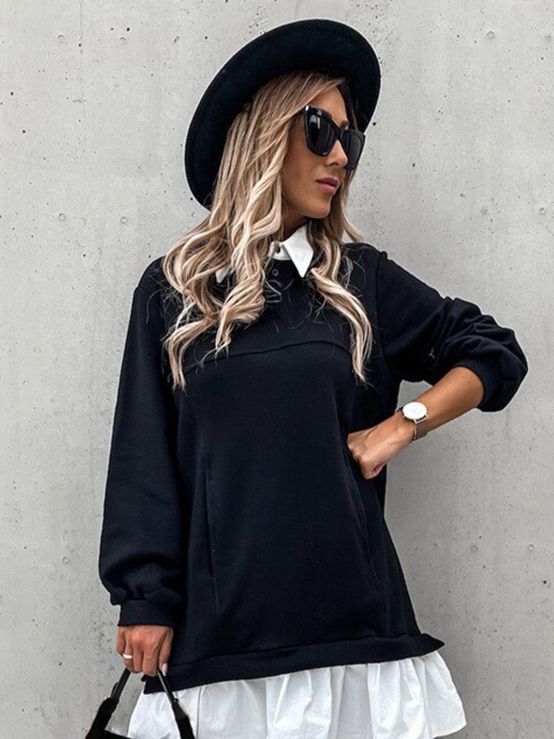 

BoStreet Women Black Drop-Waist Dress