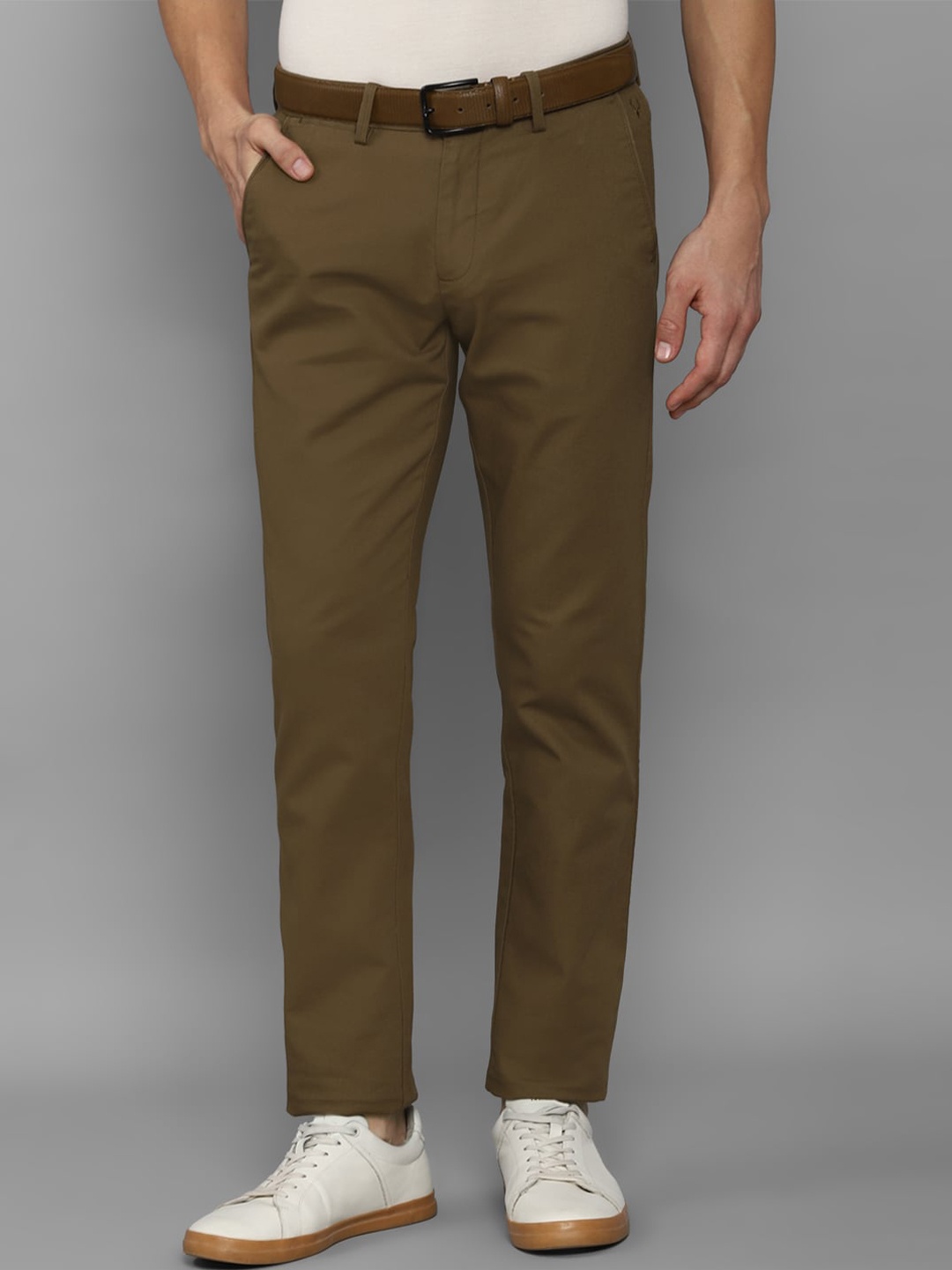 

Allen Solly Men Brown Cotton Slim Fit Trousers