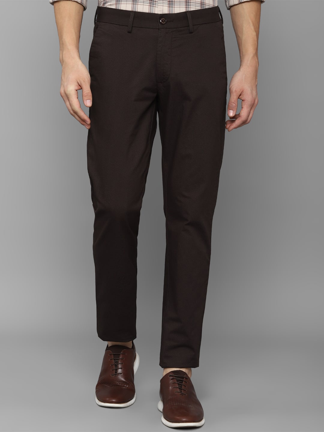 

Allen Solly Men Brown Solid Slim Fit Trousers