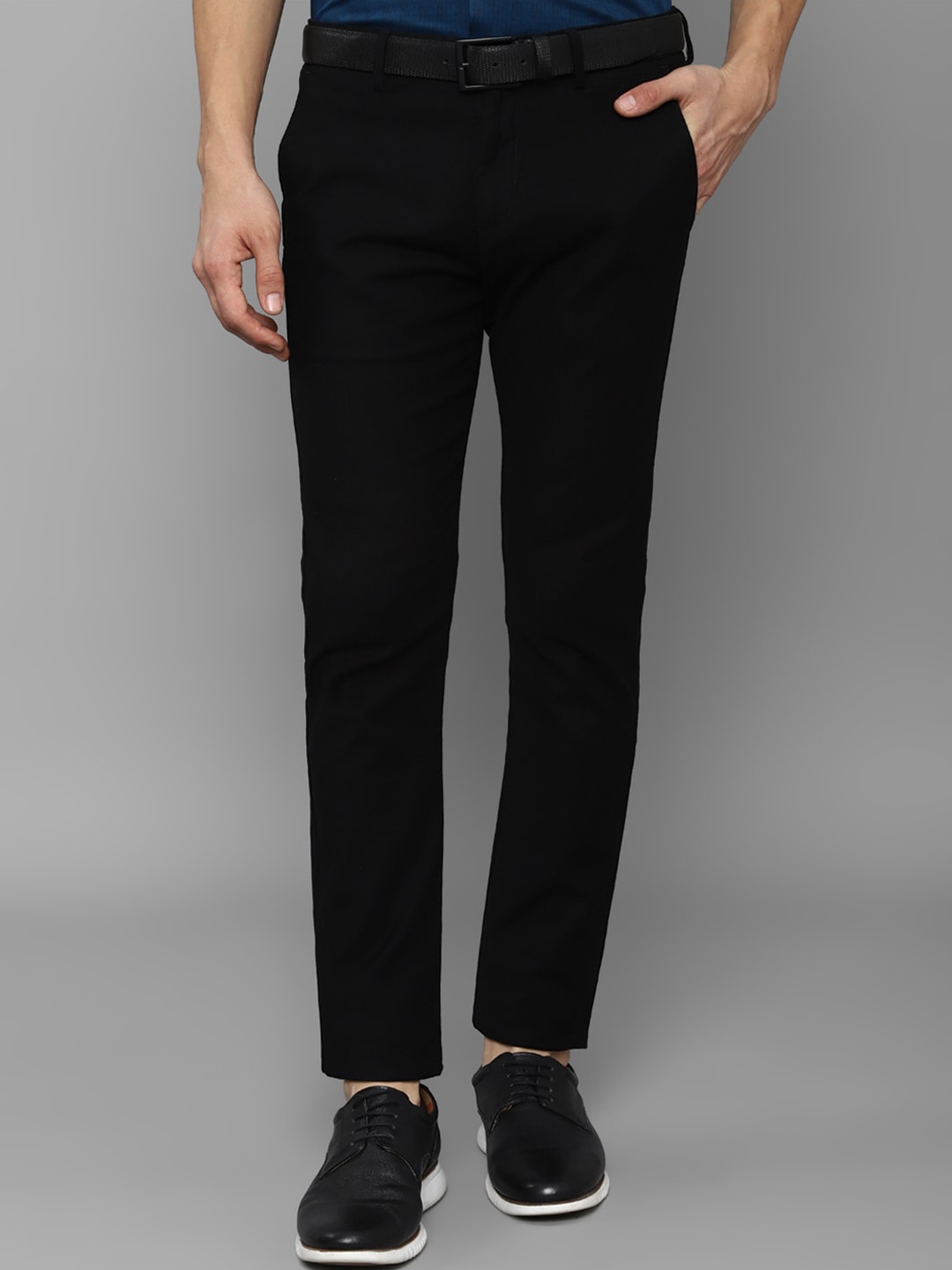 

Allen Solly Men Black Slim Fit Trousers