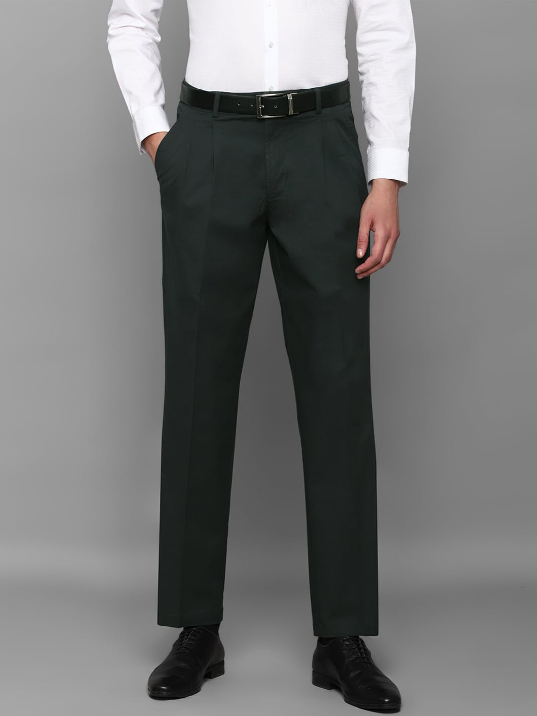

Louis Philippe Men Green Slim Fit Trousers