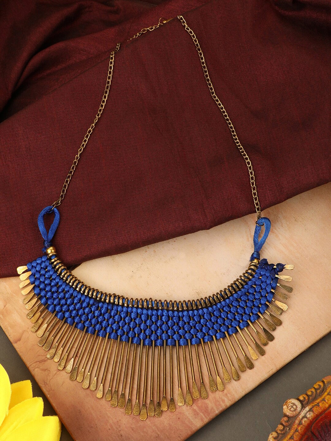 

Bhana Fashion Women Gold-Toned & Blue Gold-Plated Necklace