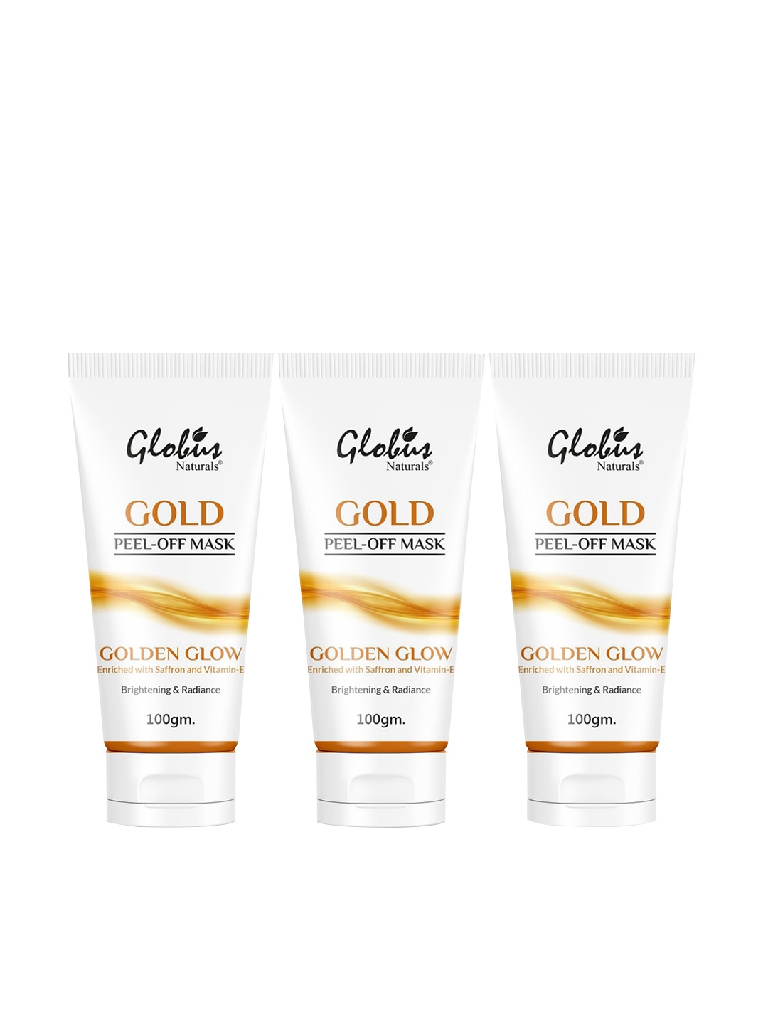 

Globus naturals Set Of 3 Golden Glow Saffron & Vit E Gold Peel Off Mask 300gm