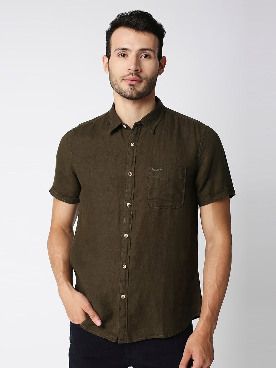 

Pepe Jeans Men Green Casual Shirt