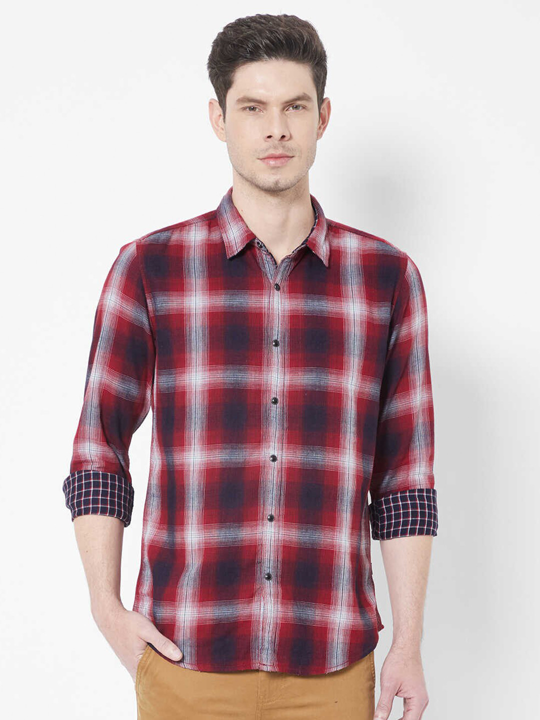 

Pepe Jeans Men Red Checked Reversible Casual Shirt