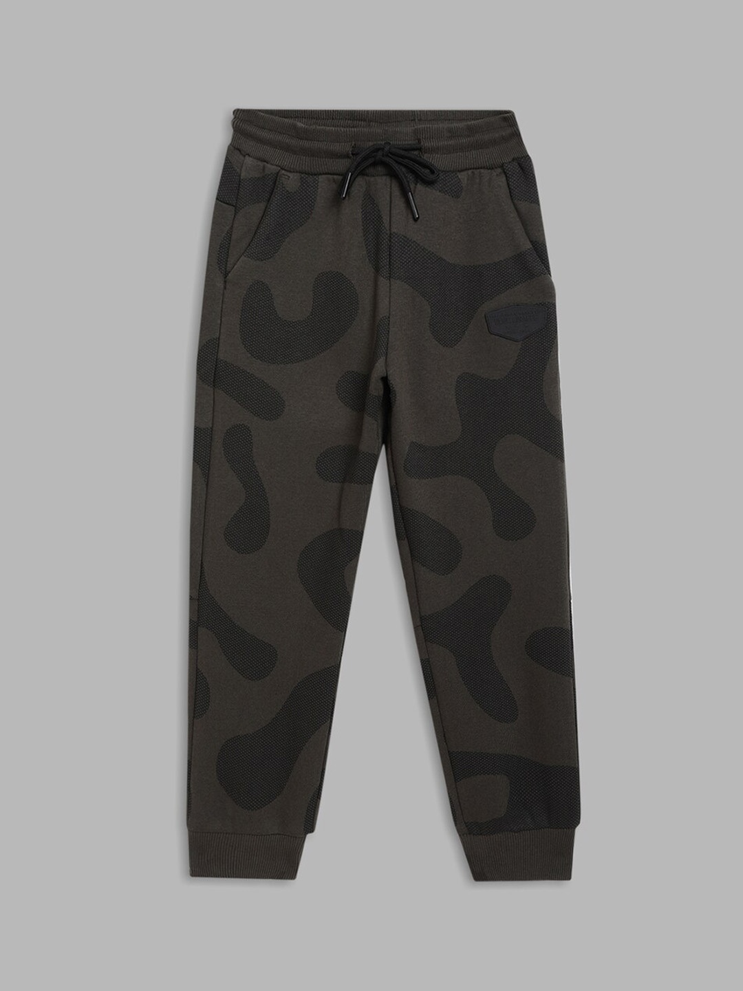 

Blue Giraffe Boys Olive Green Camouflage Printed Joggers