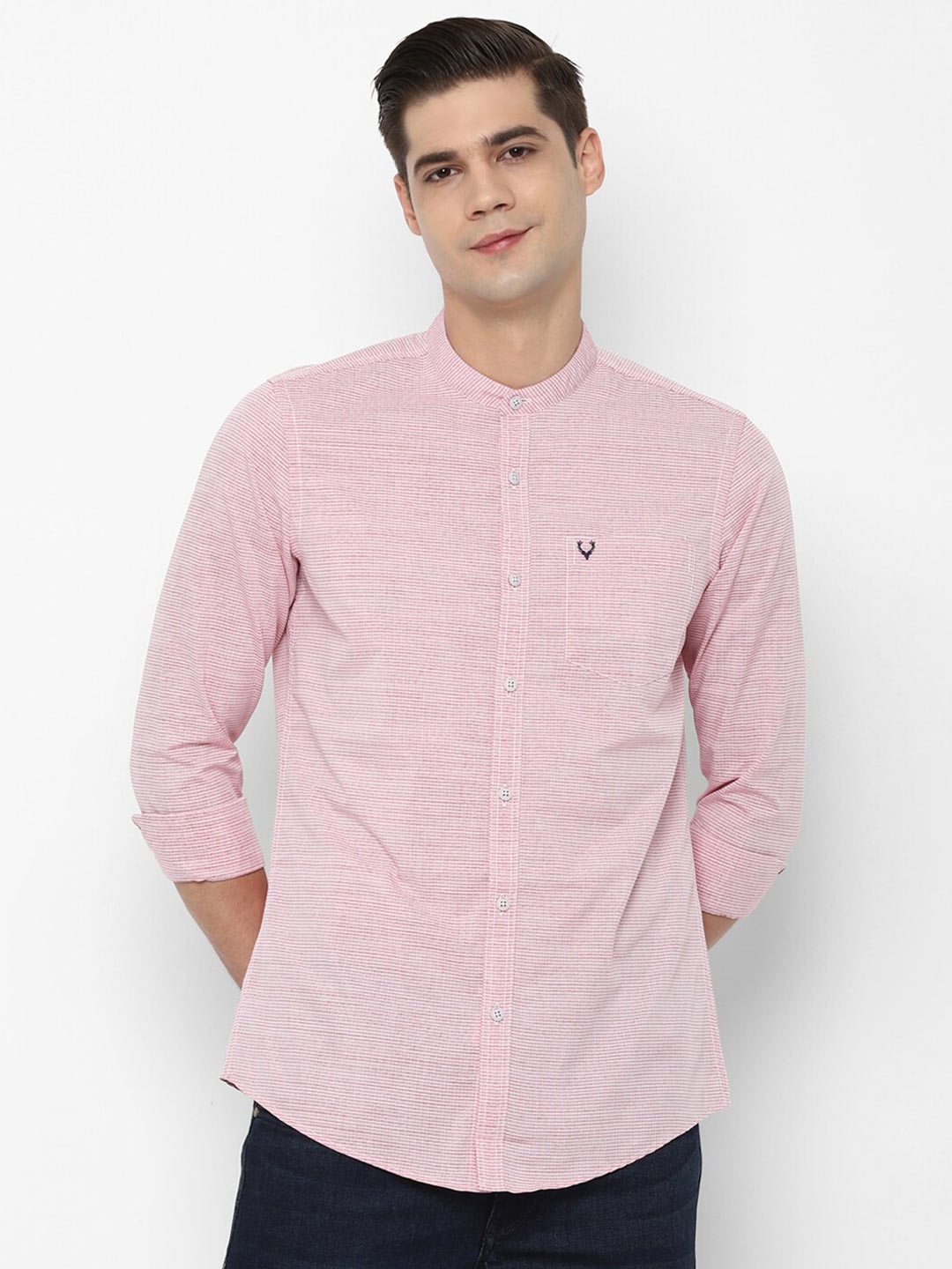 

Allen Solly Sport Men Pink Micro Checks Checked Casual Shirt