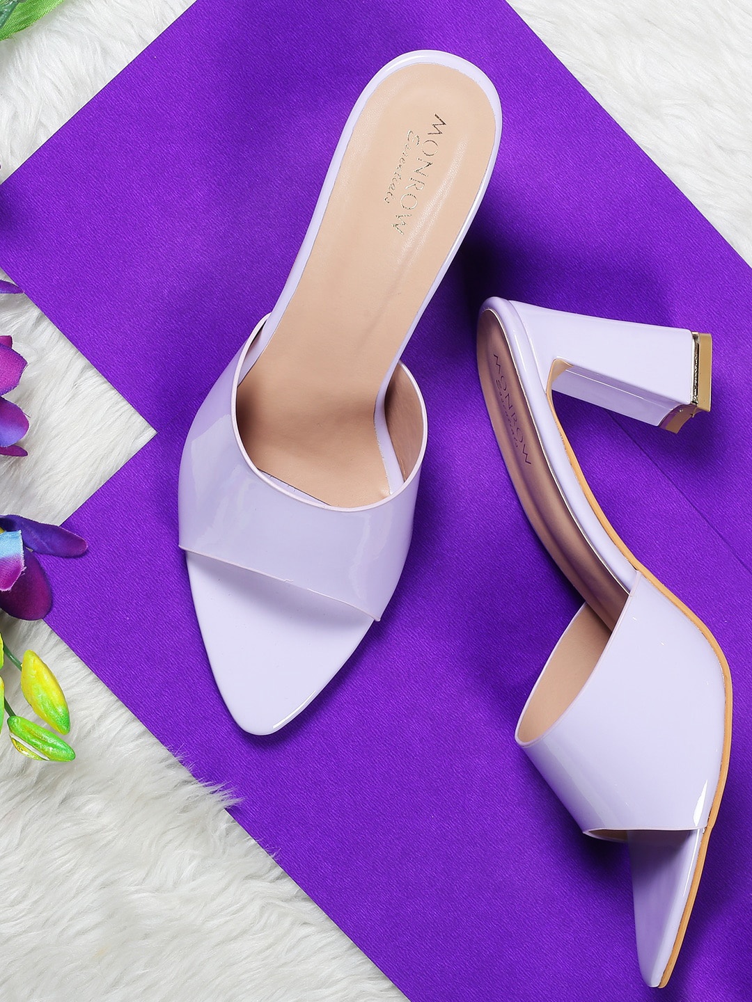 

Monrow Lavender PU Block Peep Toes