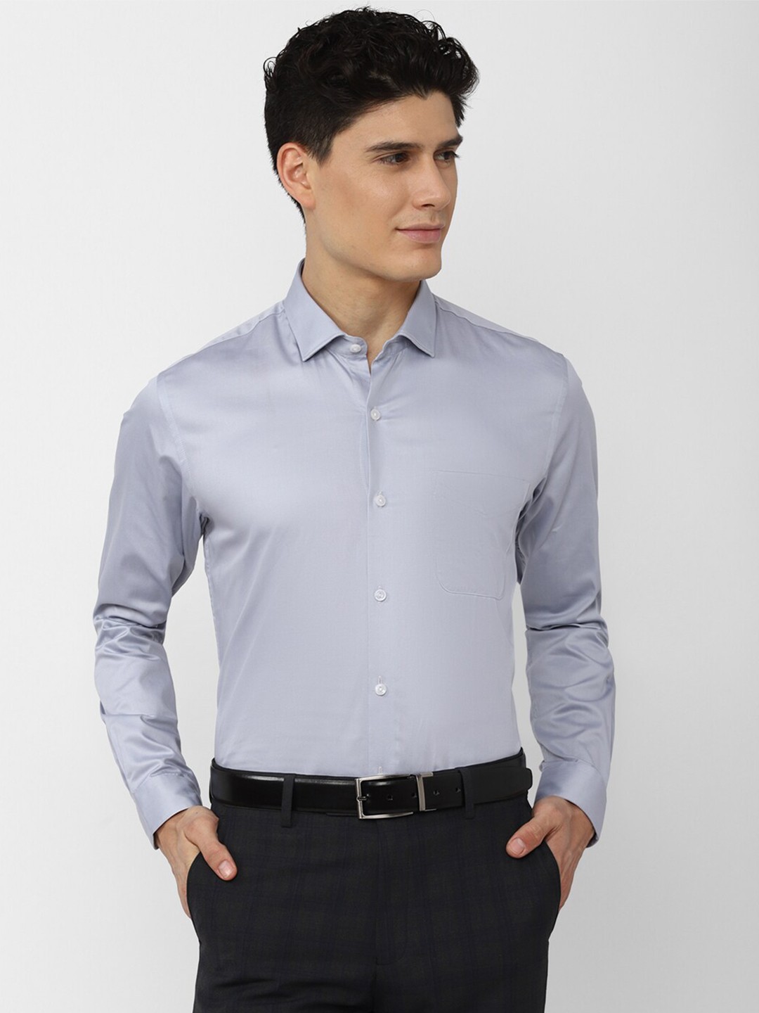 

Peter England Elite Men Blue Formal Pure Cotton Shirt