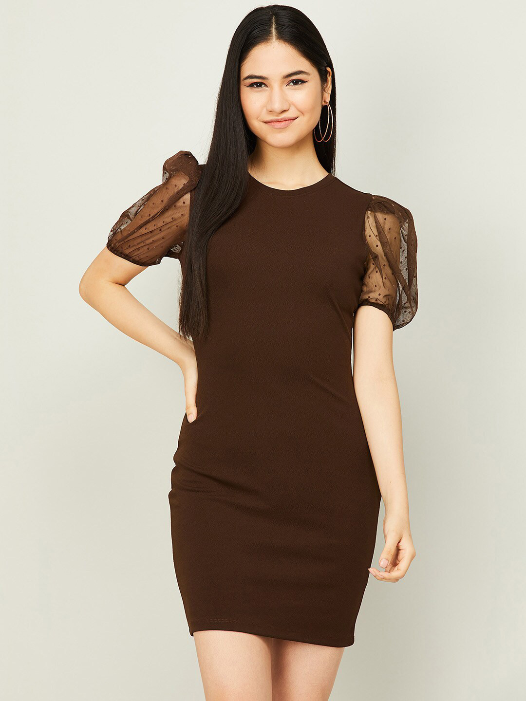 

Ginger by Lifestyle Women Brown Bodycon Dress