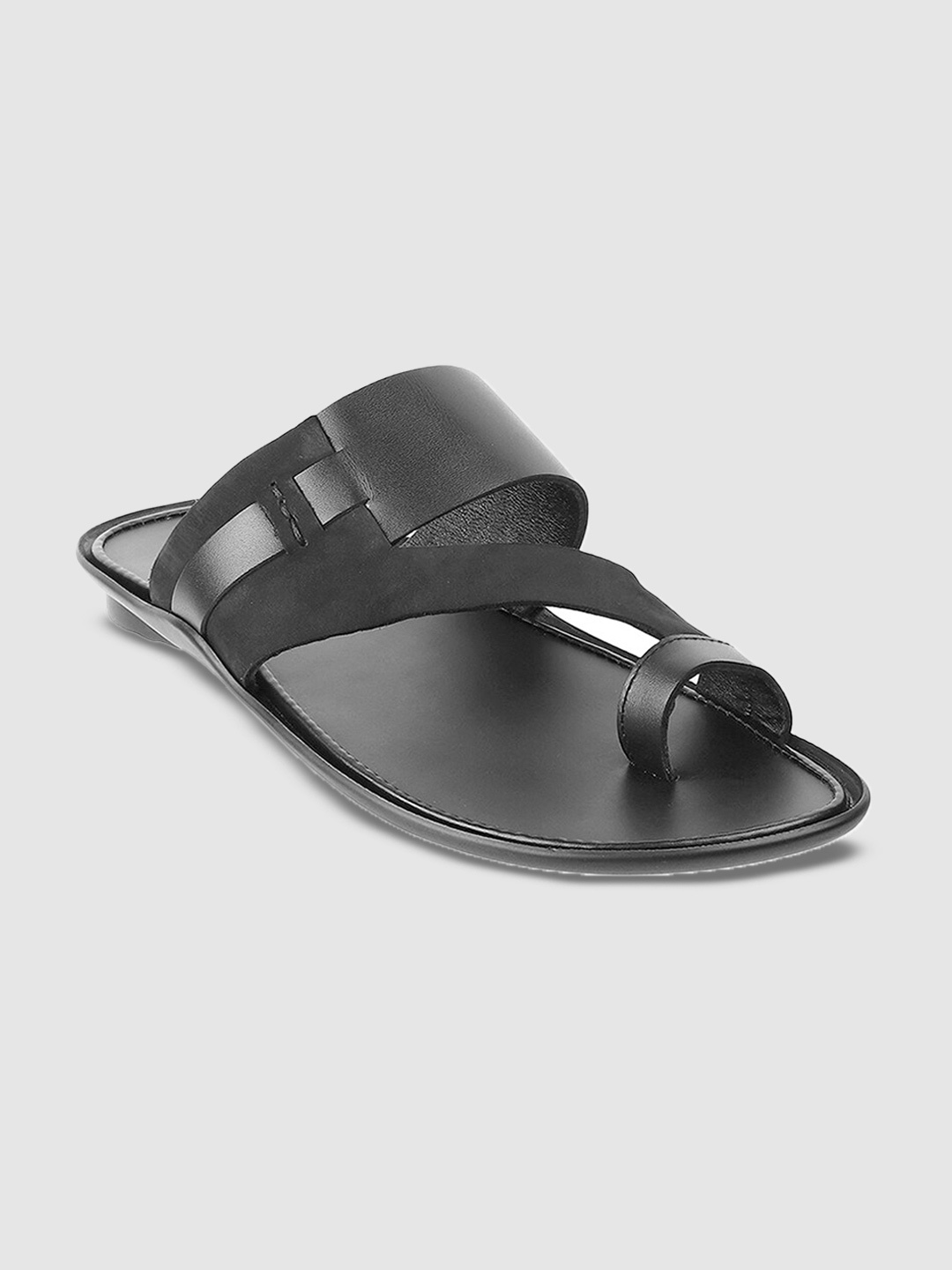 

Metro Men Black Leather Comfort Sandals