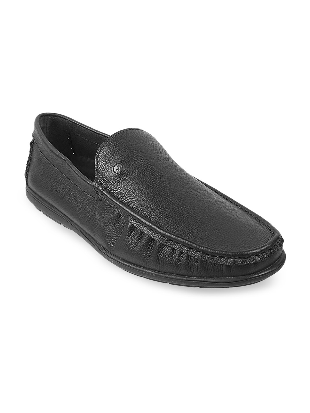 

Metro Men Black Solid Formal Leather Loafers