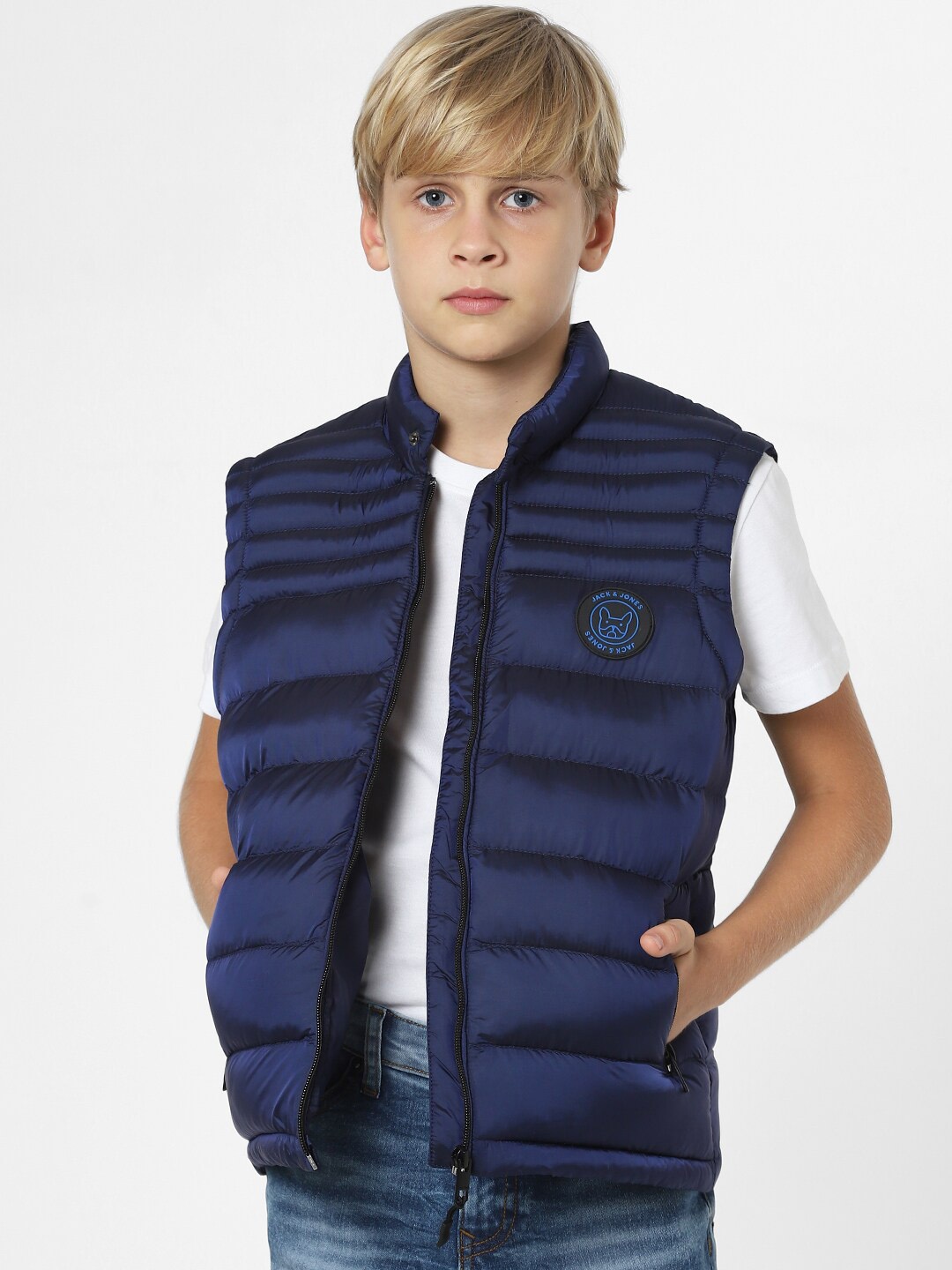 

Jack & Jones Junior Boys Blue Bomber Jacket