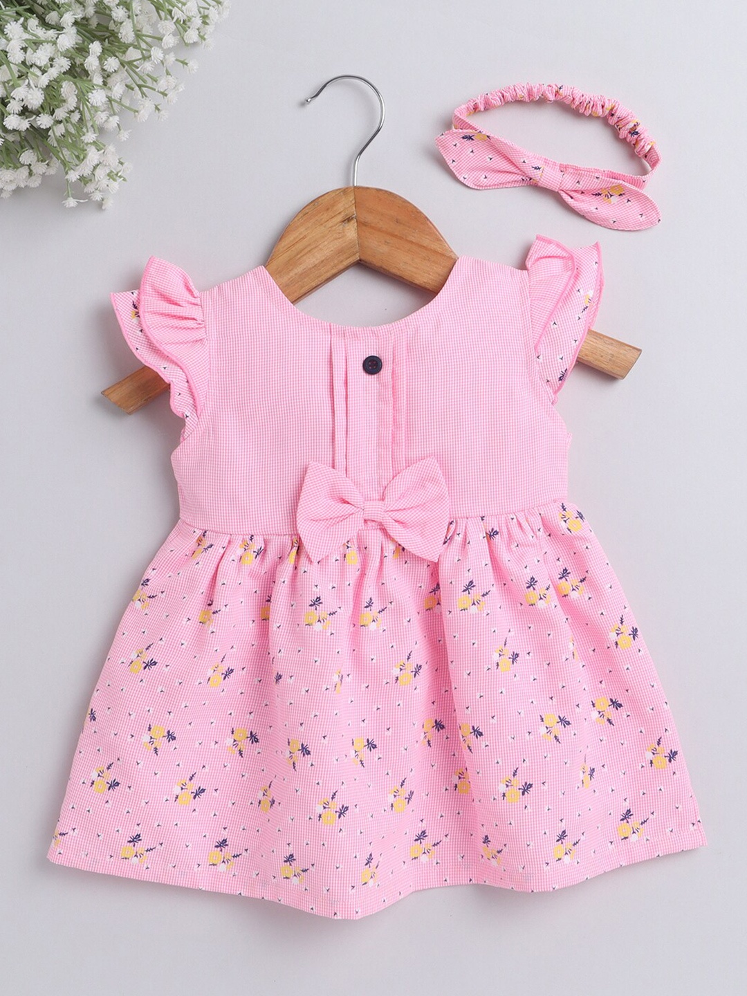 

The Magic Wand Girls Pink Printed Dress