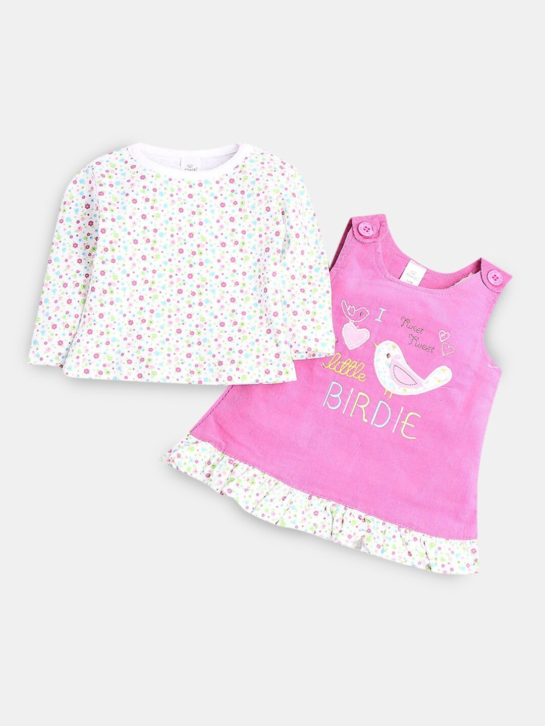 

Hopscotch Girls White & Pink Printed Top