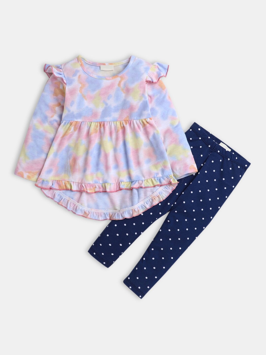 

Hopscotch Girls Blue & White Printed Top with Leggings