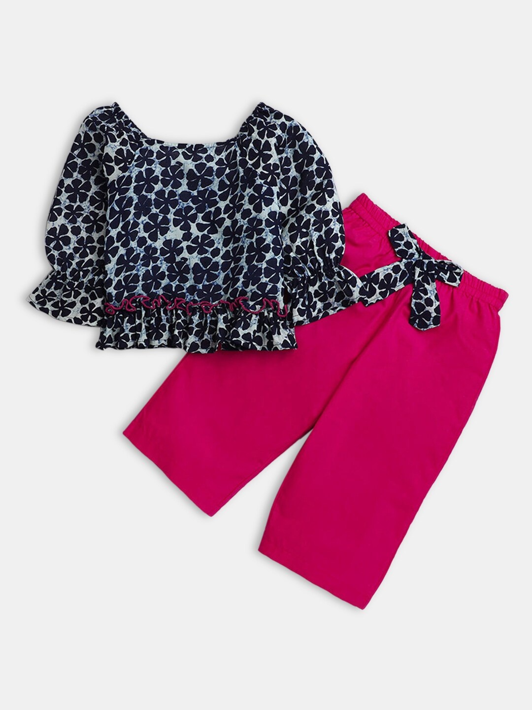 

Hopscotch Girls Blue & Pink Printed Top with Trousers