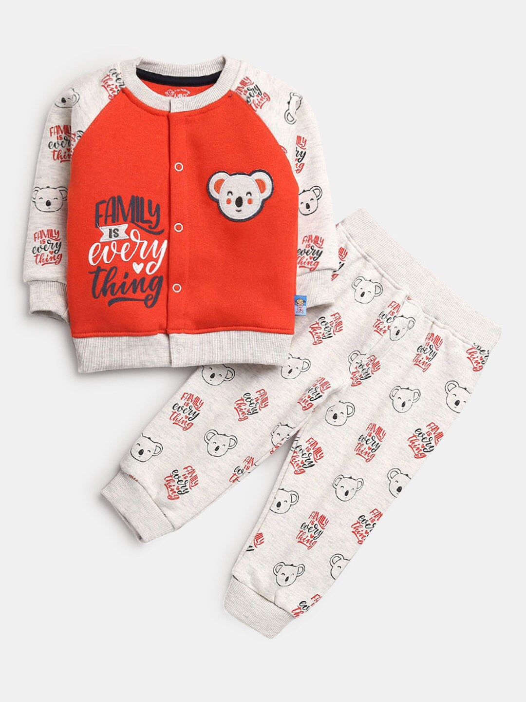 

Hopscotch Boys Red & Grey Printed Shirt with Trousers