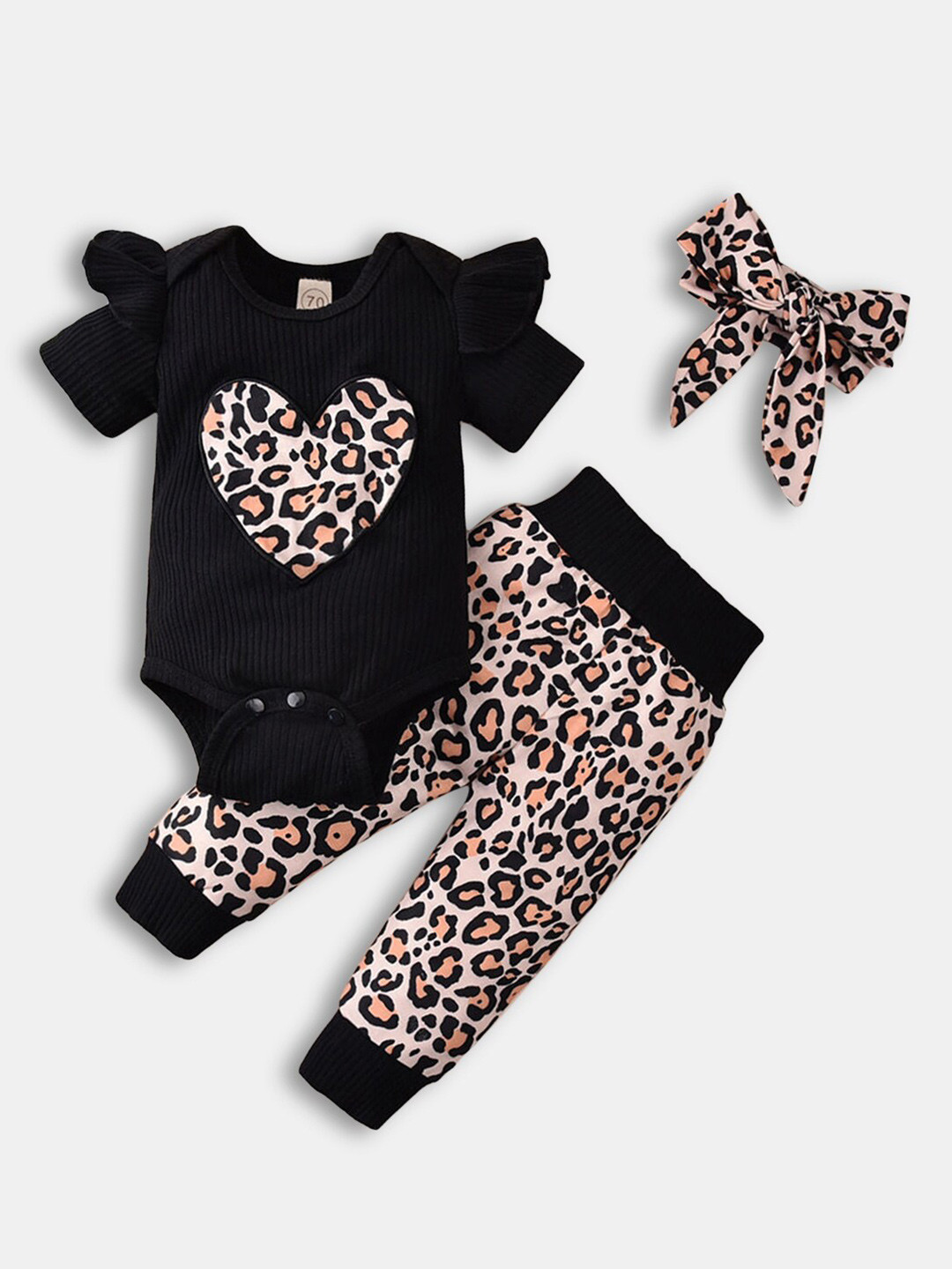 

Hopscotch Girls Black & Orange Printed Top with Pyjamas