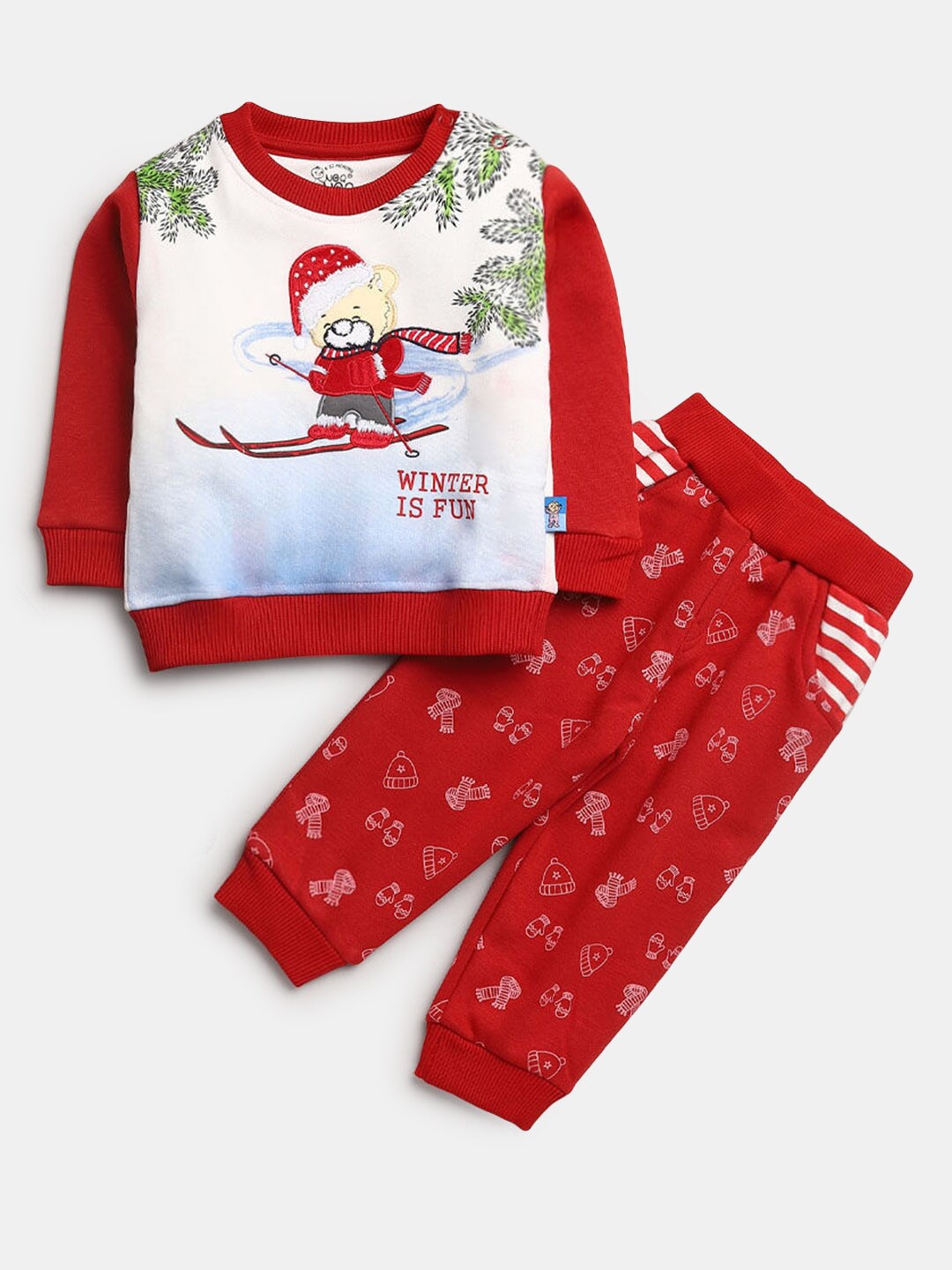 

Hopscotch Boys Red & White Printed Top with Pyjamas