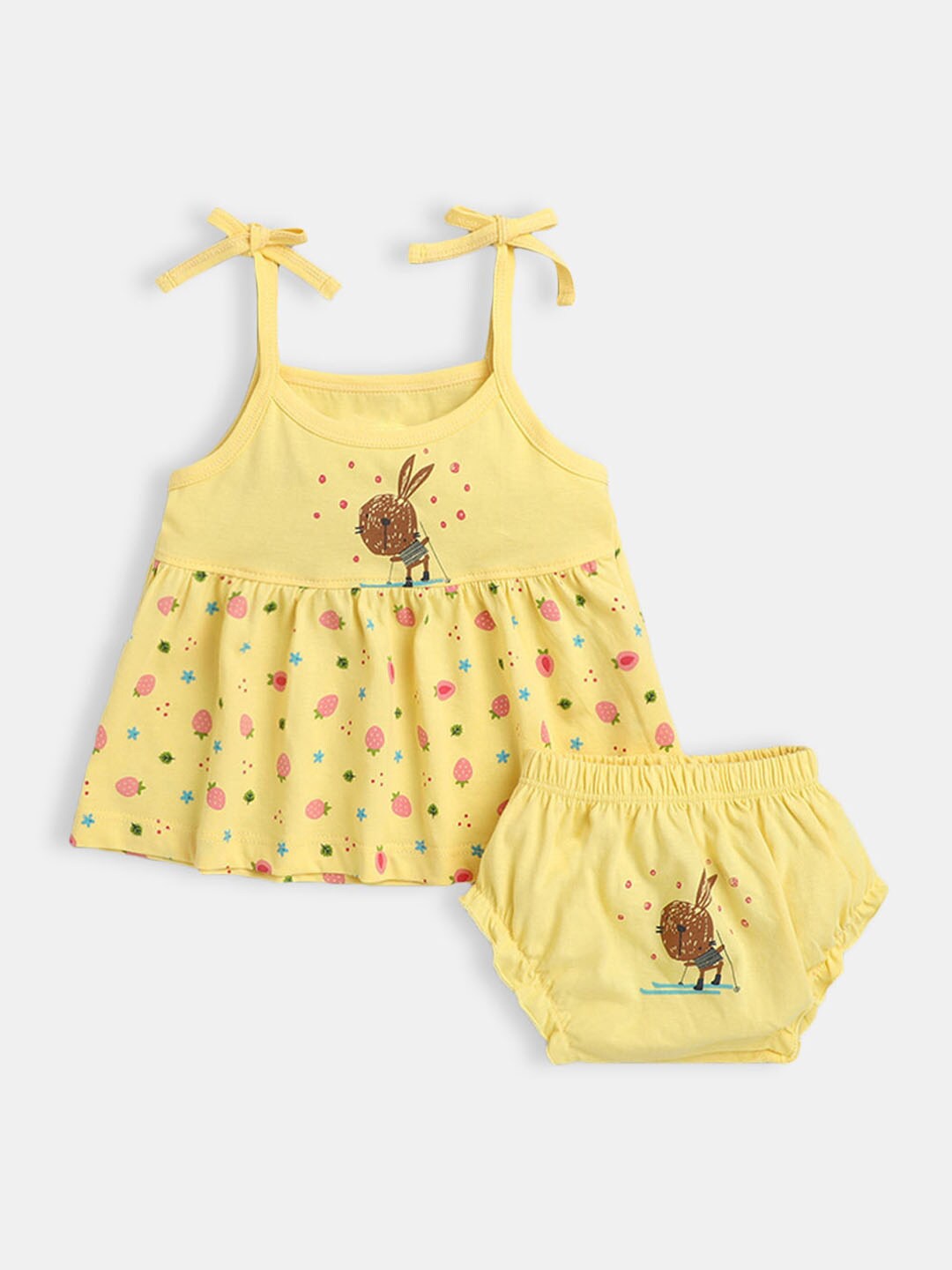 

Hopscotch Girls Yellow & Pink Printed Tunic