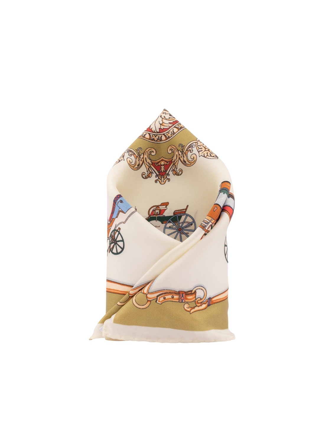 

The Tie Hub Men Printed Italian Silk Pocket Square, White