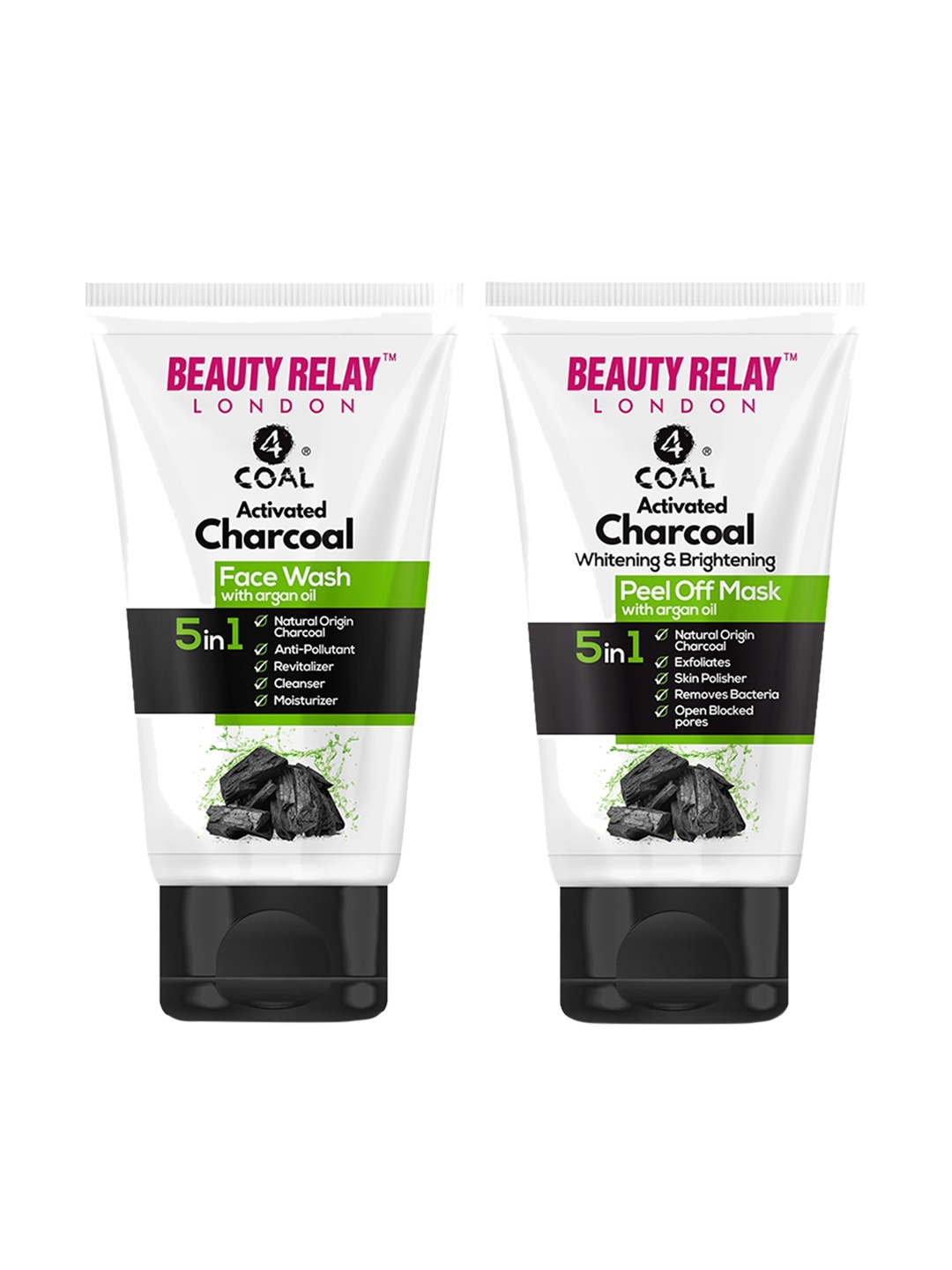 

BeautyRelay London 4coal Face Wash & Peel Off Mask 200ml - Buy 1 Get 1 Free, Black