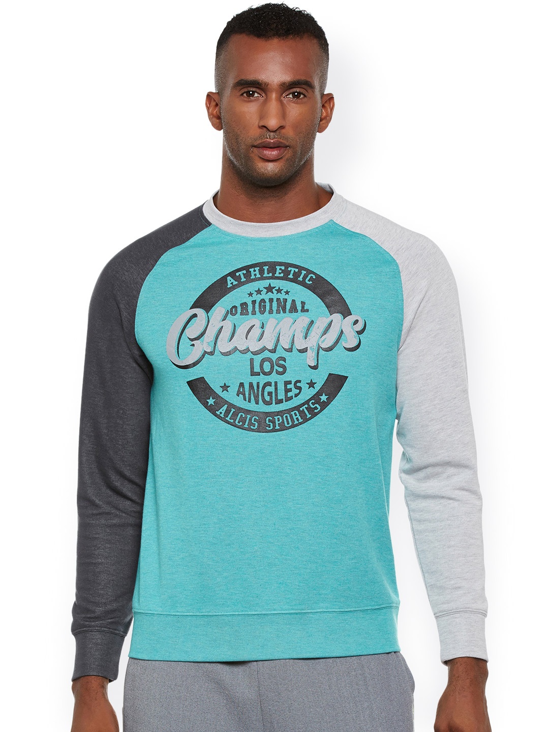 

Alcis Men Blue & Black Printed Sweatshirt