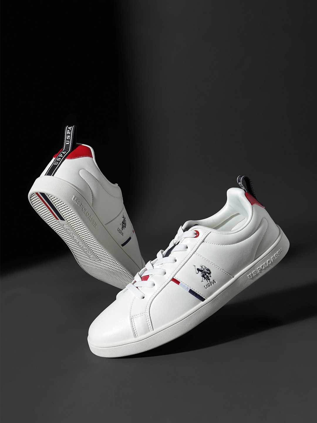 

U S Polo Assn Men Off White PU Sneakers