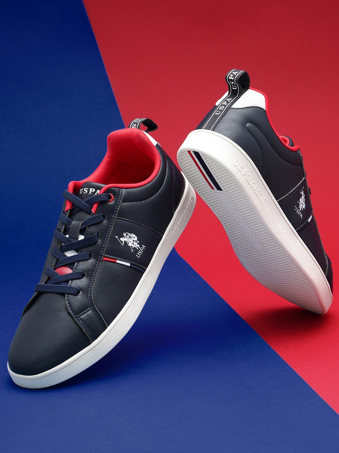 

U S Polo Assn Men Navy Blue PU Sneakers