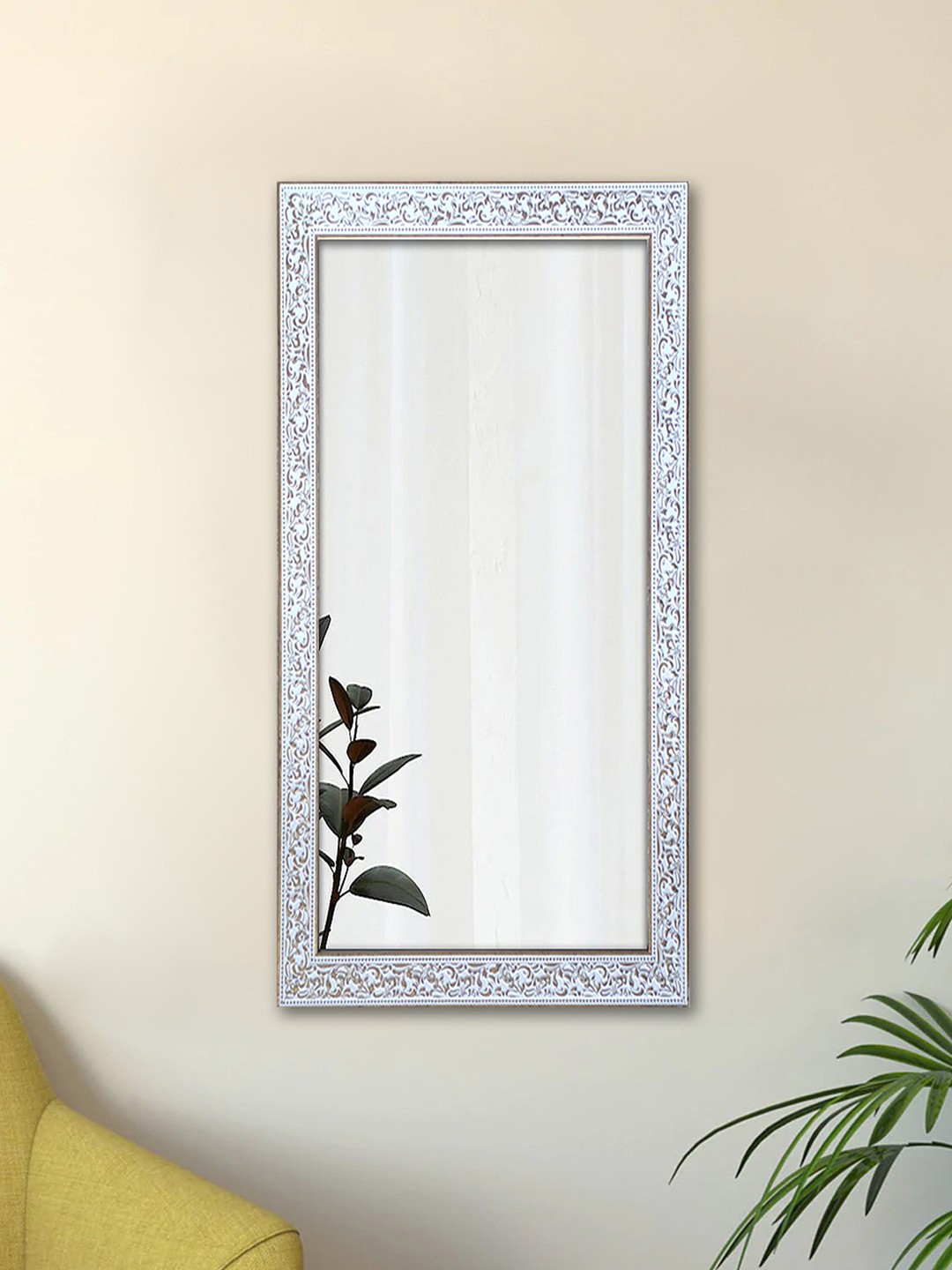 

Art Street White Textured Wall Mirror