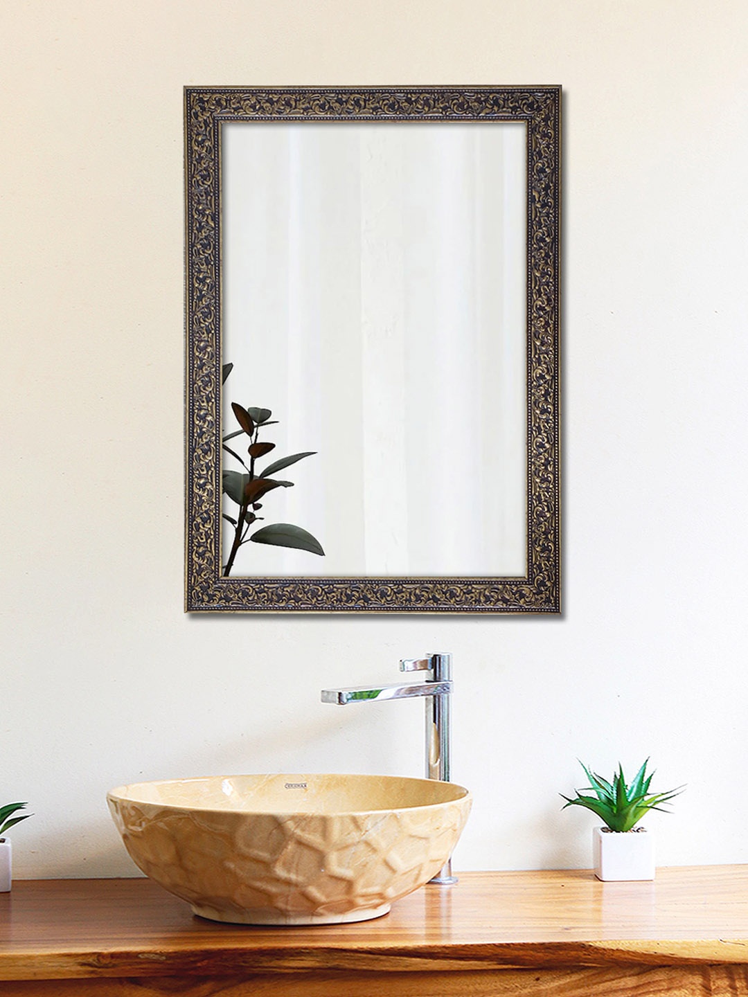 

Art Street Black Textured Wall Mirror