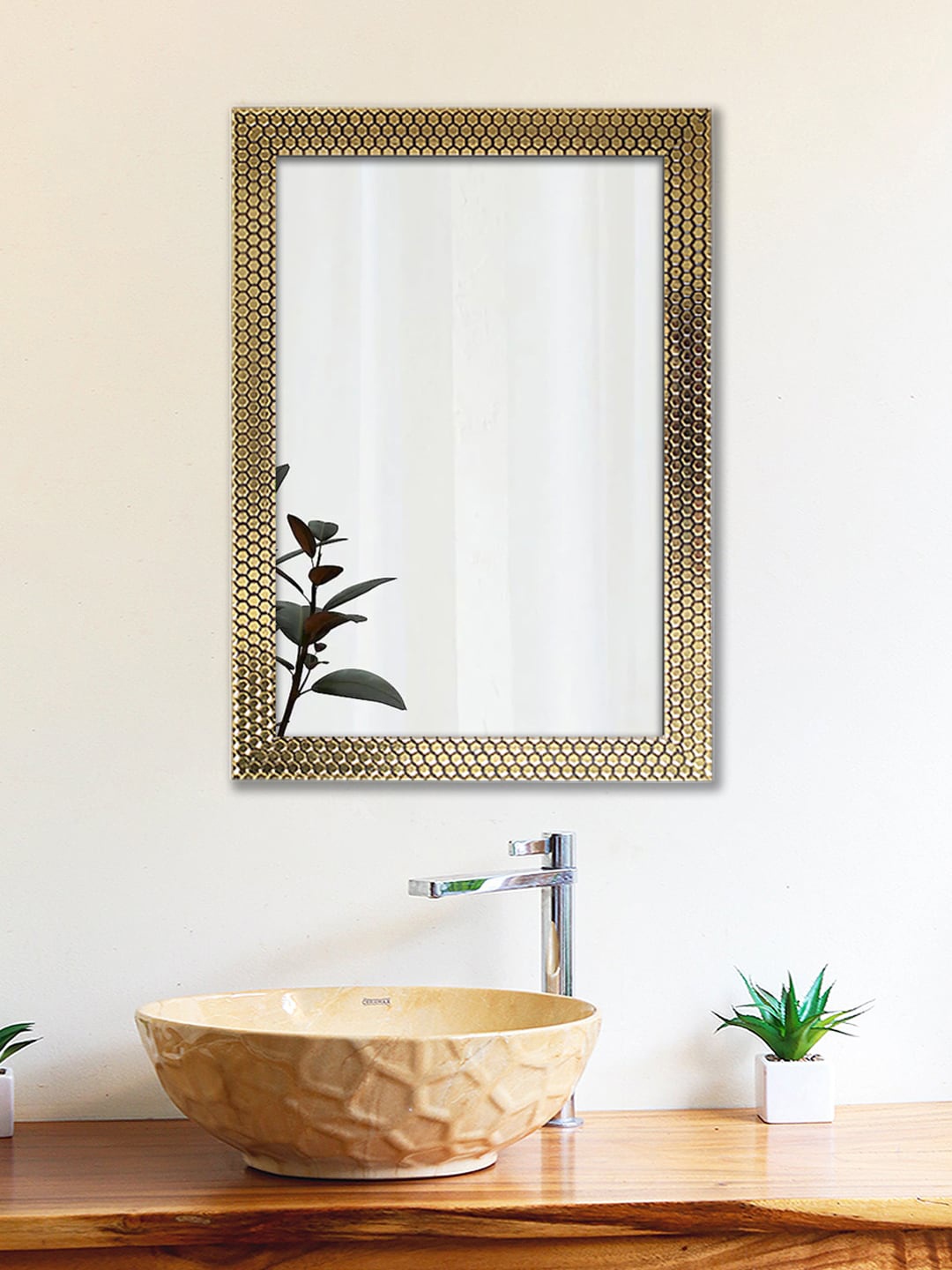 

Art Street Gold-Colored Designed Wall Mirrors