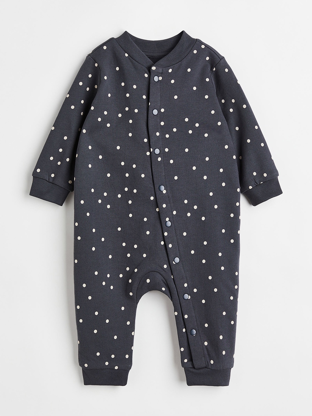

H&M Boys Grey & White Printed Pure Cotton Sleepsuit