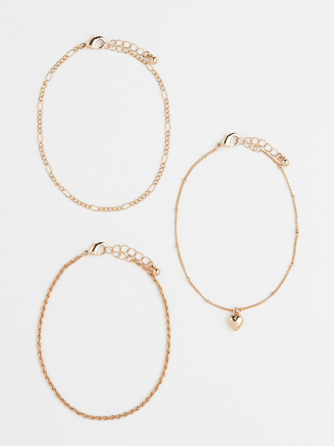 

H&M Set Of 3 Gold-Toned Anklets