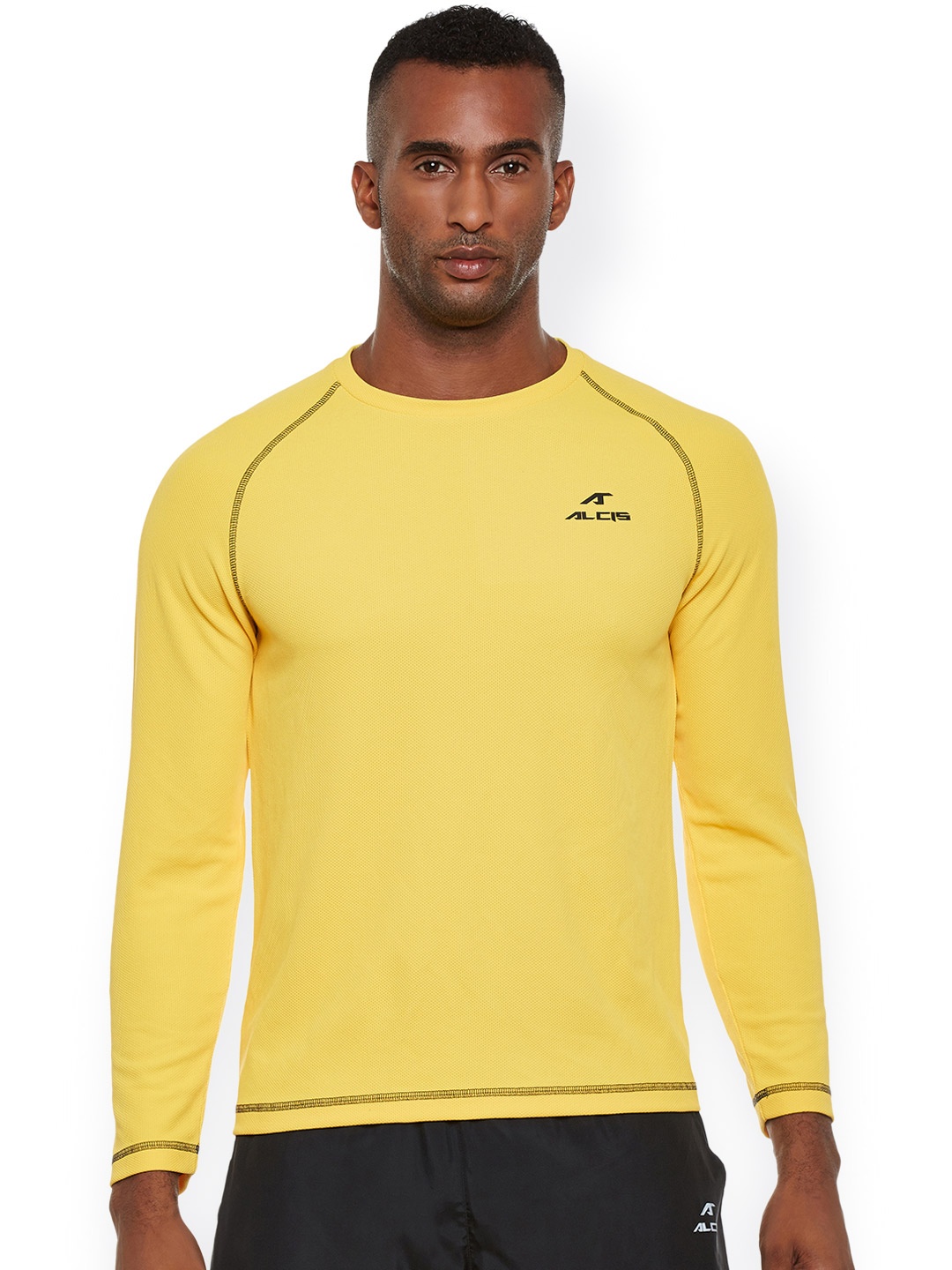 

Alcis Men Yellow Solid Sweatshirt