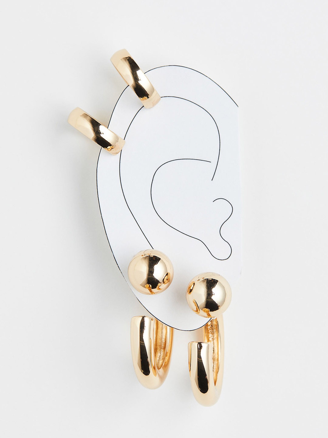 

H&M 4-Pack Earrings and Ear Cuffs, Gold