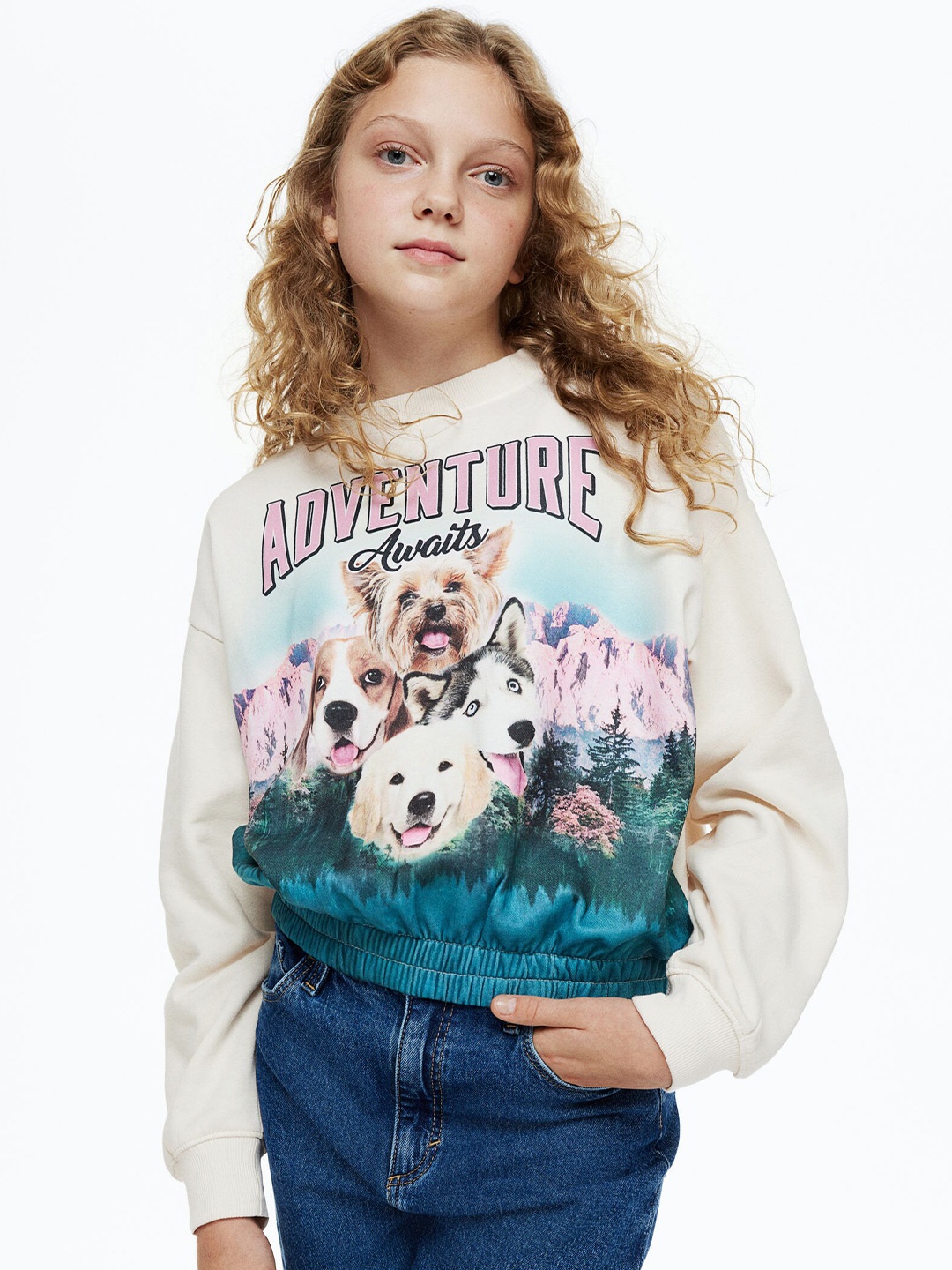 

H&M Kids Girls Printed sweatshirt, Multi