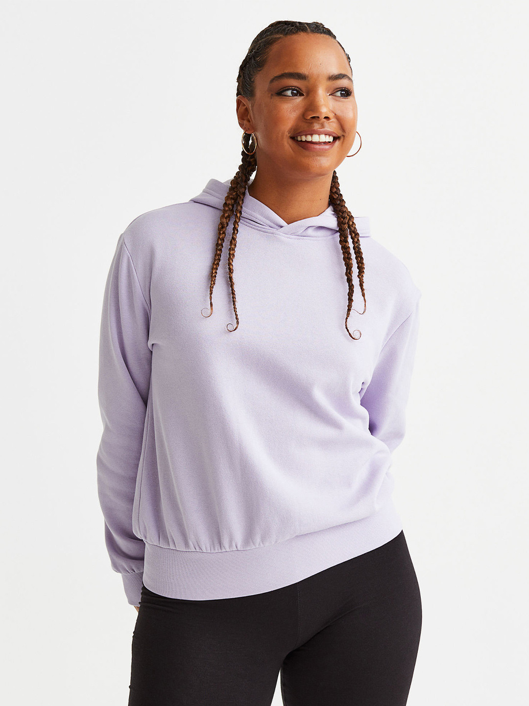 

H&M Women Lavender Solid Hoodie