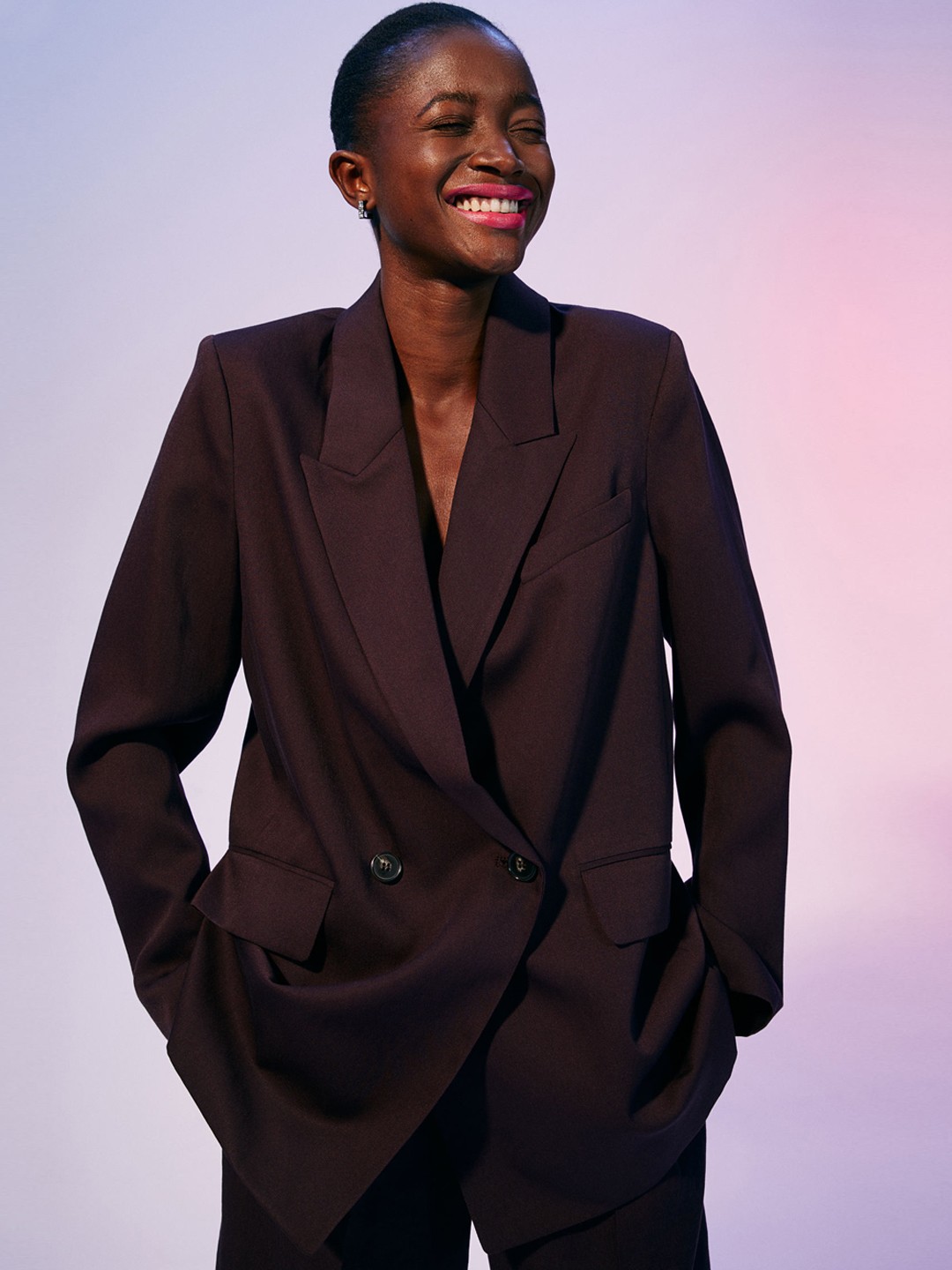 

H&M Women Double-breasted blazer, Red