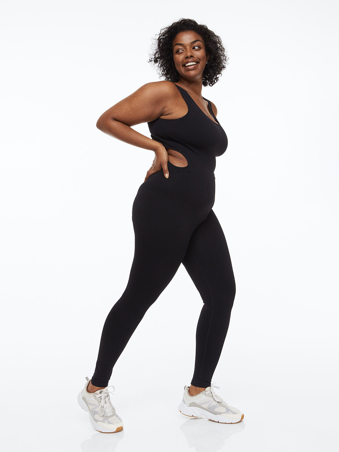 

H&M Woman Seamless sports unitard, Black