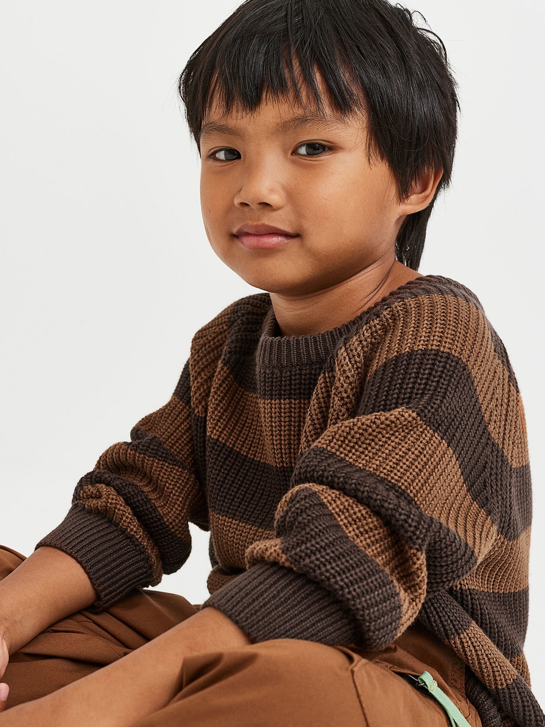 

H&M Boys Knitted Jumper, Brown