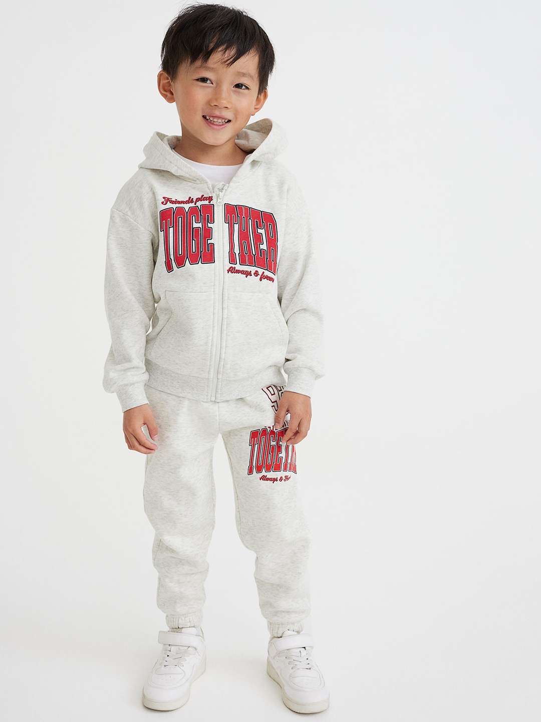 

H&M Boys Grey & Red Printed joggers