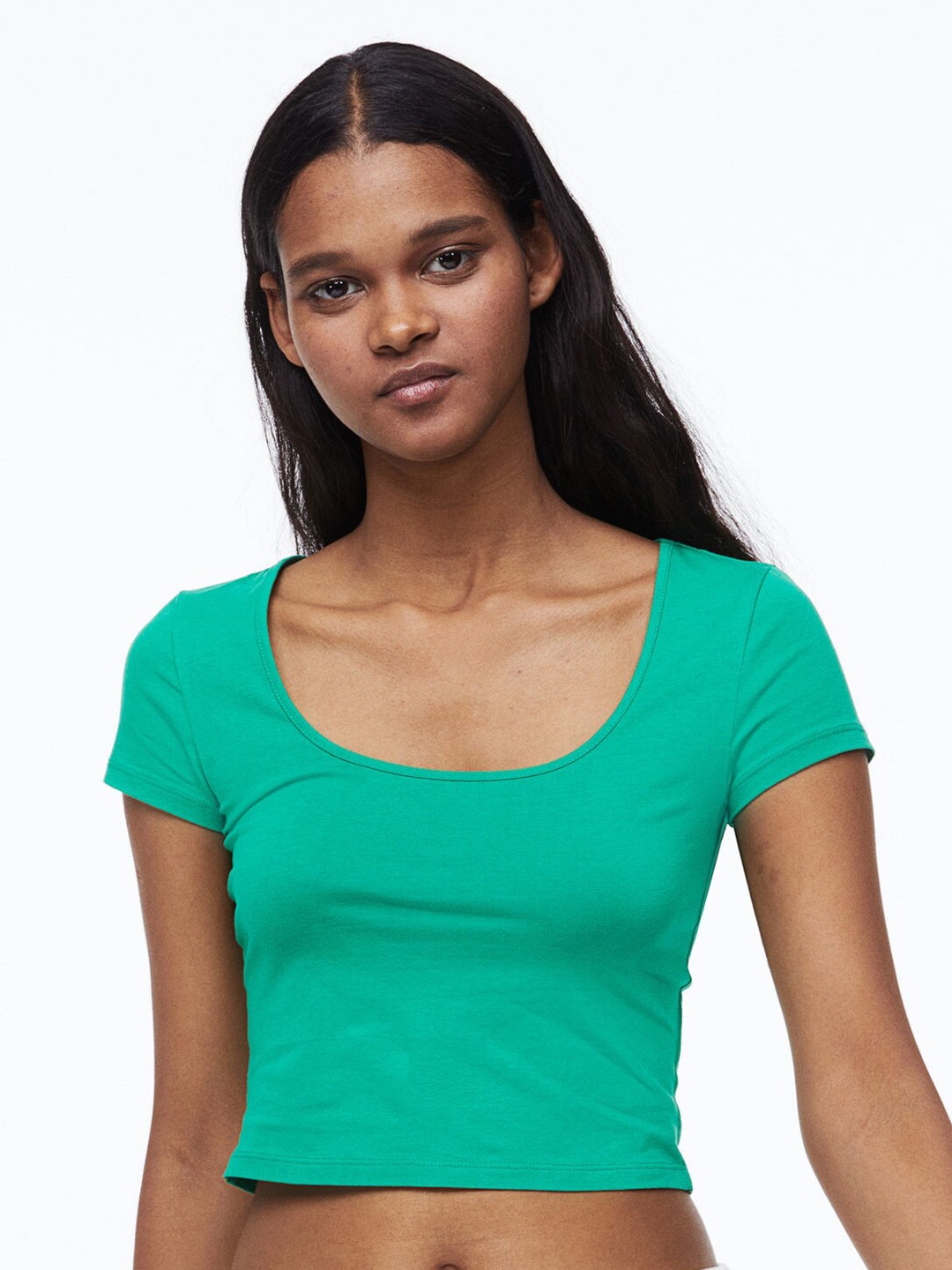 

H&M Woman Cotton jersey top, Green
