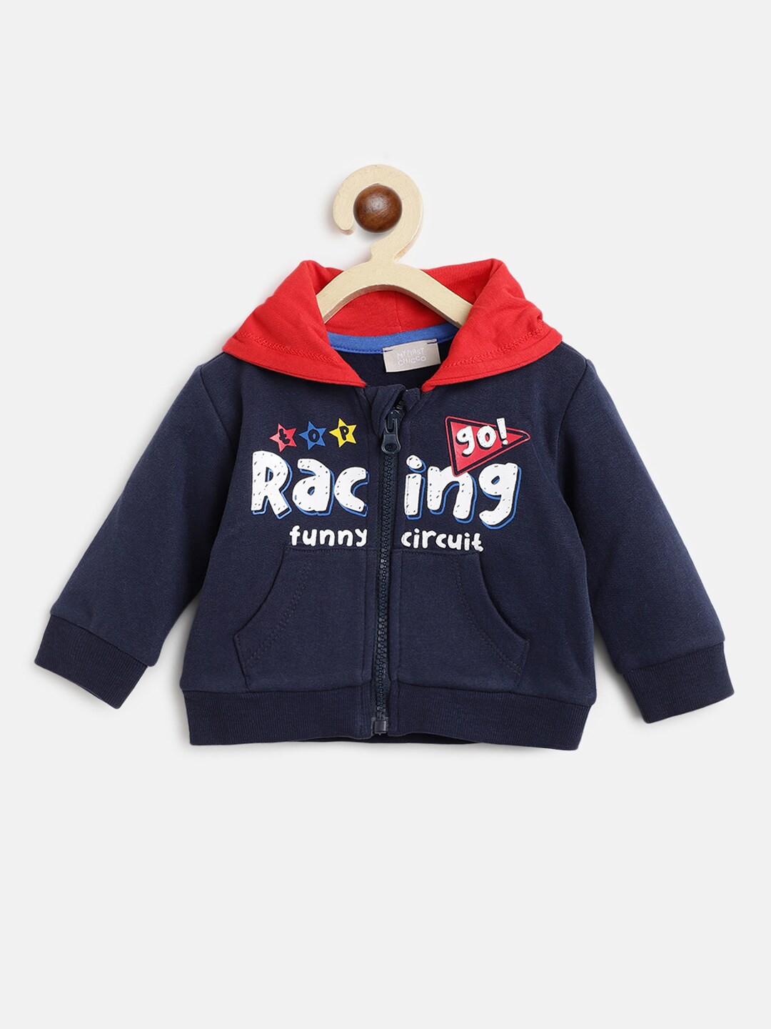 

Chicco Boys Navy Blue Printed Hooded Cotton Sweatshirt